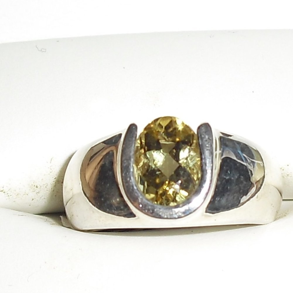 NWT SZ 4 .925 SS & Citrine Ring w/Box